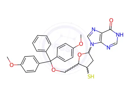 Chemical structure of 5-O-DMTr-3-THIO-2-DEOXYINOSINE