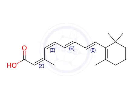 Chemical structure of Tretinoin EP Impurity C (Isotretinoin EP Impurity C, 11,13-di-cis-Retinoic Acid)