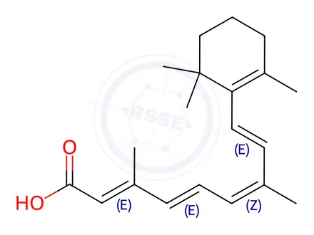 Chemical structure of Tretinoin EP Impurity D (Isotretinoin EP Impurity D, 9-cis-Retinoic Acid, Alitretinoin)
