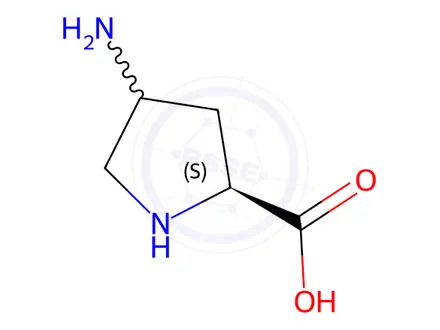 Chemical structure of Proline, 4-amino-(7CI,8CI,9CI)
