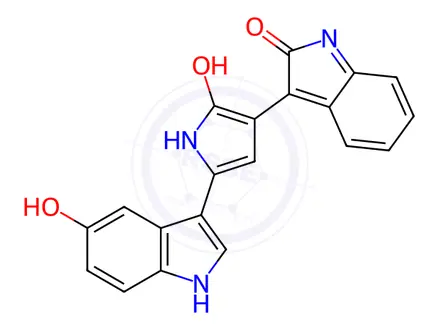 Chemical structure of Violacein