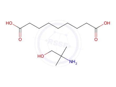 Chemical structure of azelaic acid, compound with 2-amino-2-methylpropan-1-ol
