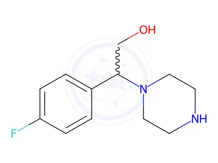 Chemical structure of 2-(4-Fluorophenyl)-2-(piperazin-1-yl)ethan-1-ol