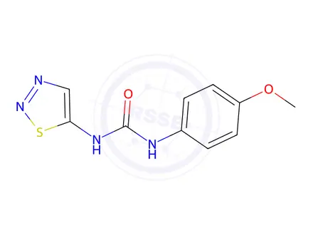 Chemical structure of N-(4-Methoxyphenyl)-N'-1,2,3-thiadiazol-5-yl-urea