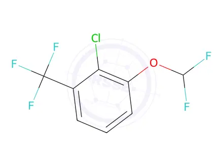 Chemical structure of 2-Chloro-1-(difluoromethoxy)-3-(trifluoromethyl)benzene