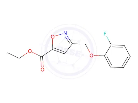 Chemical structure of Ethyl 3-(2-fluorophenoxymethyl)isoxazole-5-carboxylate