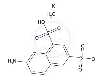 Chemical structure of 7-Amino-1,3-naphthalenedisulfonic Acid Monopotassium Salt Monohydrate