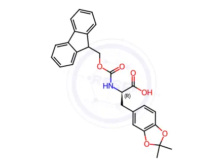 Chemical structure of Fmoc-D-DOPA(acetonide)-OH