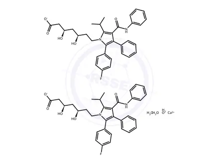 Chemical structure of Atorvastation calcium trihydrate