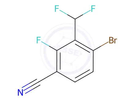 Chemical structure of Benzonitrile, 4-bromo-3-(difluoromethyl)-2-fluoro-
