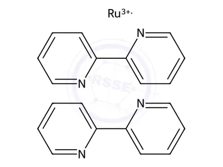 Chemical structure of tris(2,2'-bipyridine)ruthenium III