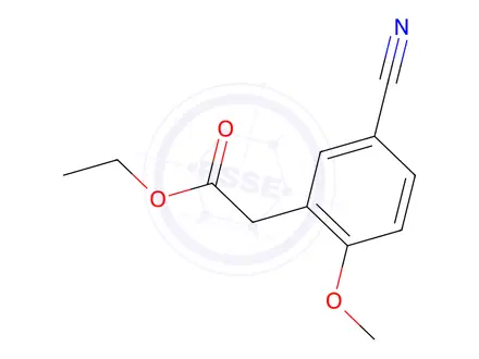 Chemical structure of Ethyl 2-(5-cyano-2-methoxyphenyl)acetate
