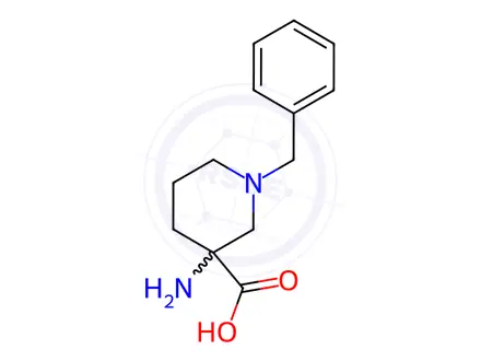 Chemical structure of 3-Amino-1-benzylpiperidine-3-carboxylic acid