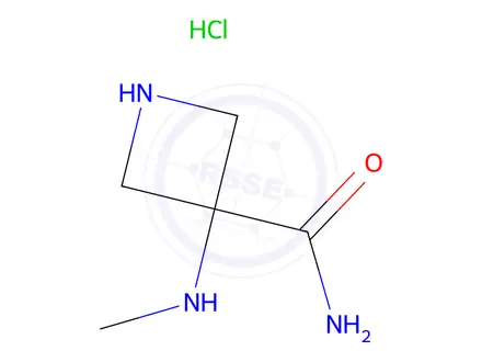 Chemical structure of 3-(Methylamino)azetidine-3-carboxamide hydrochloride