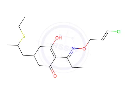 Chemical structure of 2-(1-(((3-Chloroallyl)oxy)imino)propyl)-5-(2-(ethylthio)propyl)-3-hydroxycyclohex-2-en-1-one