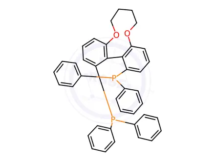 Chemical structure of (14aR)-1,14-Bis(diphenylphosphino)-6,7,8,9-tetrahydrodibenzo[b,d][1,6]dioxecine