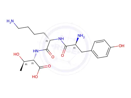 Chemical structure of H-Tyr-Lys-Thr-OH