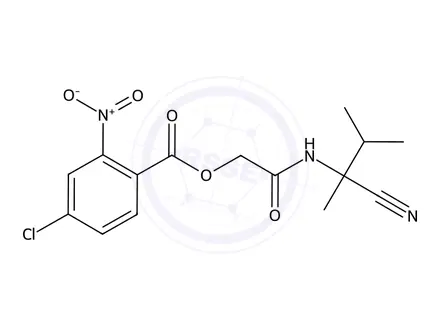 Chemical structure of 2-((2-Cyano-3-methylbutan-2-yl)amino)-2-oxoethyl 4-chloro-2-nitrobenzoate