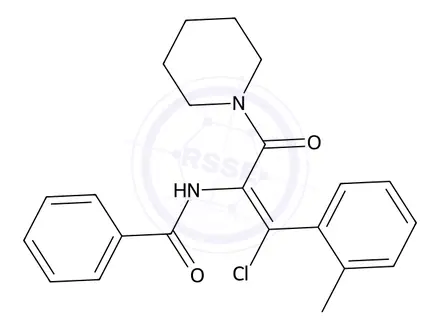 Chemical structure of (Z)-N-(1-Chloro-3-oxo-3-(piperidin-1-yl)-1-(o-tolyl)prop-1-en-2-yl)benzamide