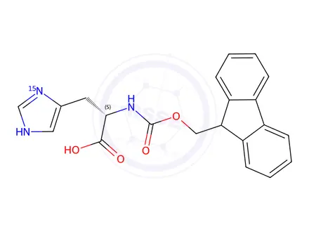 Chemical structure of Nα-Fmoc-L-histidine-3-15N