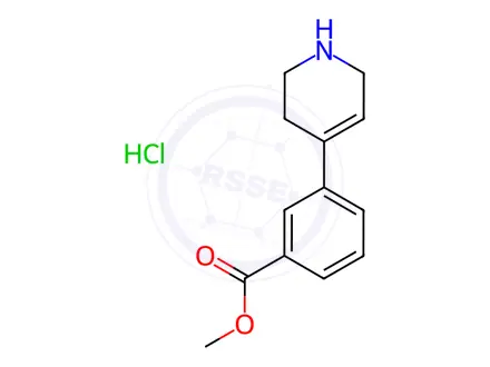 Chemical structure of Benzoic acid, 3-(1,2,3,6-tetrahydro-4-pyridinyl)-, methyl ester, hydrochloride (...