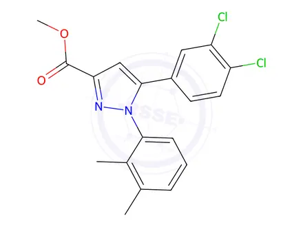 Chemical structure of Methyl 5-(3,4-dichlorophenyl)-1-(2,3-dimethylphenyl)-1H-pyrazole-3-carboxylate