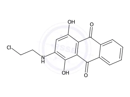 Chemical structure of 2-((2-Chloroethyl)amino)-1,4-dihydroxyanthracene-9,10-dione