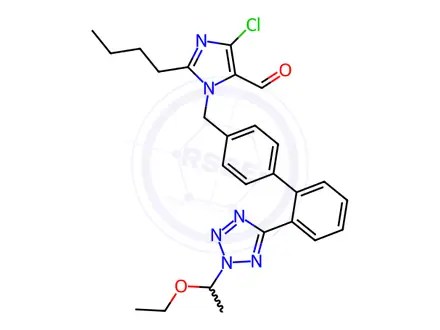 Chemical structure of N-1-Ethoxyethyl Losartan Carboxaldehyde