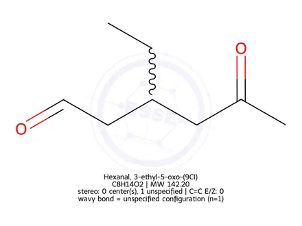 Chemical structure of Hexanal, 3-ethyl-5-oxo-(9CI)