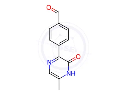 Chemical structure of Benzaldehyde, 4-(3,4-dihydro-5-methyl-3-oxo-2-pyrazinyl)-