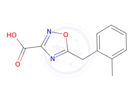 Chemical structure of 5-(2-Methylbenzyl)-1,2,4-oxadiazole-3-carboxylic acid