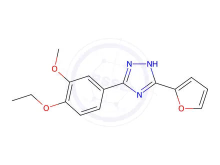 Chemical structure of 5-(4-Ethoxy-3-methoxyphenyl)-3-(furan-2-yl)-1H-1,2,4-triazole