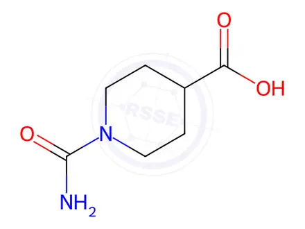 Chemical structure of 1-(Aminocarbonyl)piperidine-4-carboxylic acid