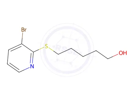 Chemical structure of 5-((3-Bromopyridin-2-yl)thio)pentan-1-ol