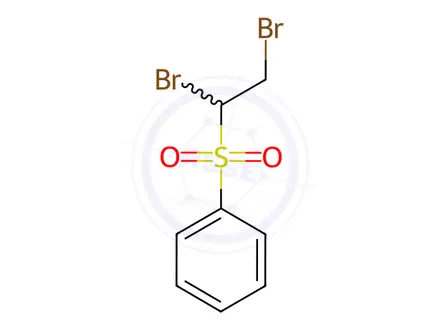 Chemical structure of Benzene, [(1,2-dibromoethyl)sulfonyl]-