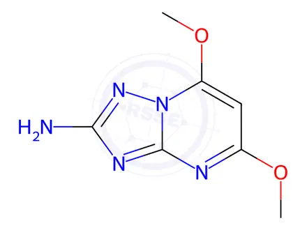 Chemical structure of 5,7-Dimethoxy-[1,2,4]triazolo[1,5-a]pyrimidin-2-amine