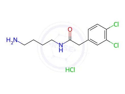 Chemical structure of N-(4-aminobutyl)-2-(3,4-dichlorophenyl)acetamide hydrochloride