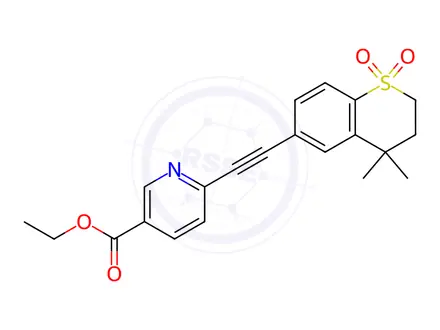 Chemical structure of Tazarotene Impurity 4(Tazarotene Sulfone)