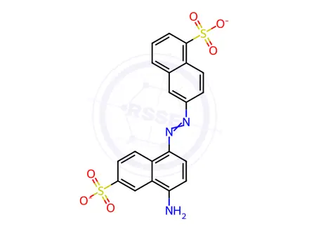 Chemical structure of 6-[(4-Amino-6-sulfo-1-naphthalenyl)azo]-1-naphthalenesulfonic acid disodium salt