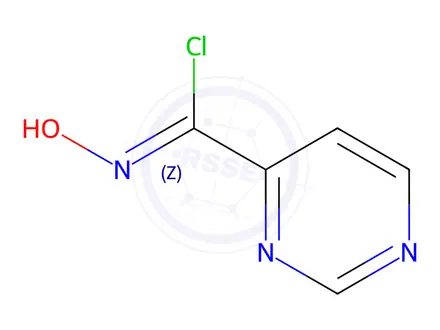 Chemical structure of N-Hydroxypyrimidine-4-carbimidoyl Chloride