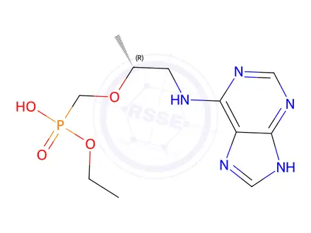 Chemical structure of Ethyl hydrogen ((((R)-1-((9H-purin-6-yl)amino)propan-2-yl)oxy)methyl)phosphonate