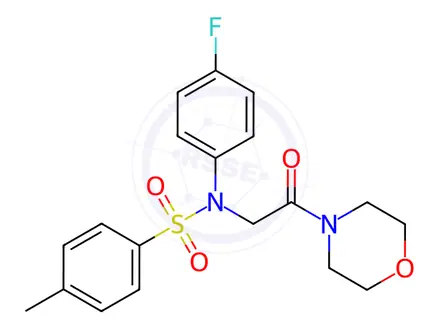 Chemical structure of N-(4-fluorophenyl)-4-methyl-N-(2-morpholino-2-oxoethyl)benzenesulfonamide