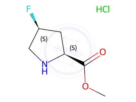 Chemical structure of (2S,4S)-Methyl 4-fluoropyrrolidine-2-carboxylate hydrochloride