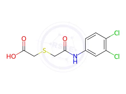 Chemical structure of 2-{[2-(3,4-Dichloroanilino)-2-oxoethyl]-sulfanyl}acetic acid
