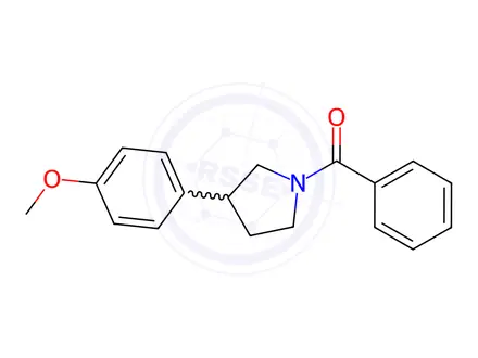 Chemical structure of (3-(4-Methoxyphenyl)pyrrolidin-1-yl)(phenyl)methanone