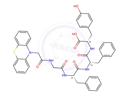 Chemical structure of (2-(10H-Phenothiazin-10-yl)acetyl)glycyl-L-phenylalanyl-L-phenylalanyl-L-tyrosine