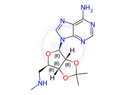 Chemical structure of Adenosine, 5'-deoxy-5'-(MethylaMino)-2',3'-O-(1-Methylethylidene)-