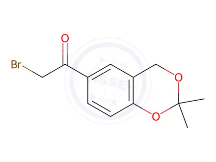Chemical structure of 2-Bromo-1-(2,2-dimethyl-4H-benzo[d][1,3]dioxin-6-yl)ethanone