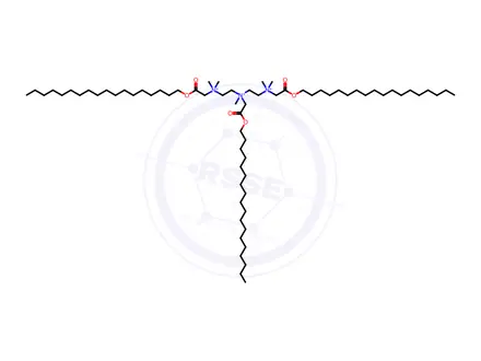 Chemical structure of 2,2,5,8,8-pentamethyl-1,9-bis(octadecyloxycarbonyl)-5-(octadecyloxycarbonylmethyl)-2,5,8-triazonianonane trichloride