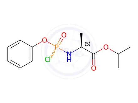 Chemical structure of Isopropyl N-[chloro(phenoxy)phosphoryl]-L-alaninate